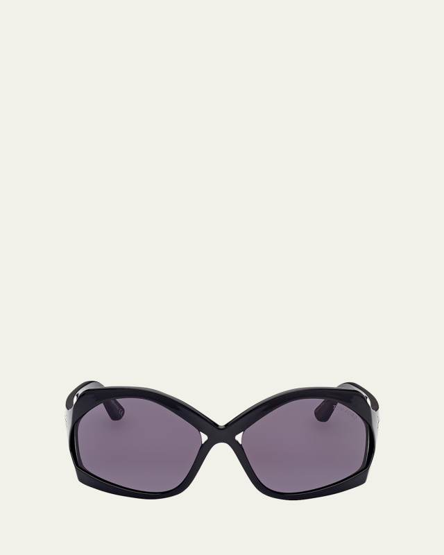 Cheyenne Cross-Bridge Acetate Butterfly Sunglasses